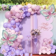 EUWBSSR Balloon Arch Party Decoration Kits, Pink/Purple, 165 Count